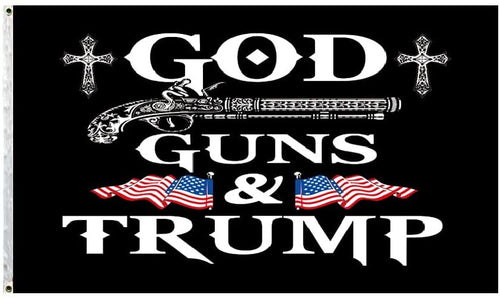 God - Guns & Trump - Artistic Flag 2024 - Poster/Banner forMan Cave/She Shed