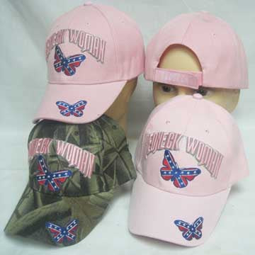 Redneck Woman Rebel Butterfly Cap HAT Lid Ballcap Viser - Comes in Lady CAMO or Girl PINK