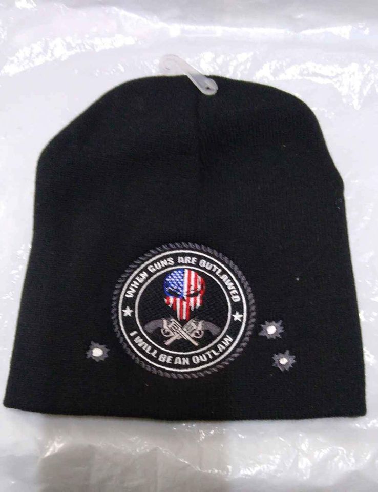 Outlawed black 2A Winter beanie adult one size