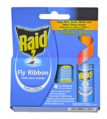 RAID Fly Catcher Ribbons 4 Count Sticky Fly Trap