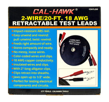Cal-Hawk 2-Wire/20-ft. 18 AWG Retractable Test Leads