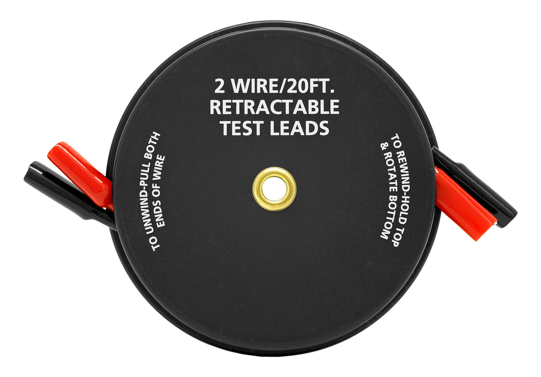 Cal-Hawk 2-Wire/20-ft. 18 AWG Retractable Test Leads