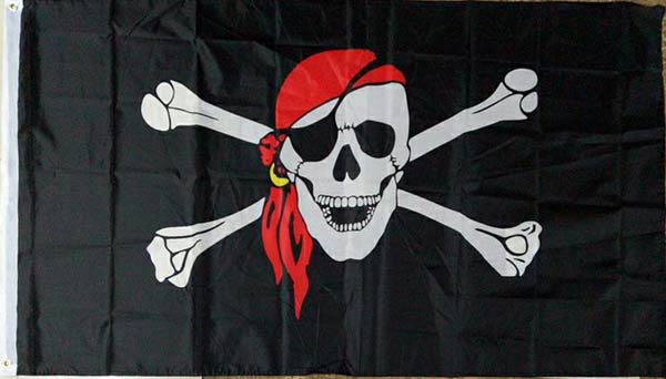 Deluxe Pirate Jolly Roger Flag II 3x5 Display 3 x 5