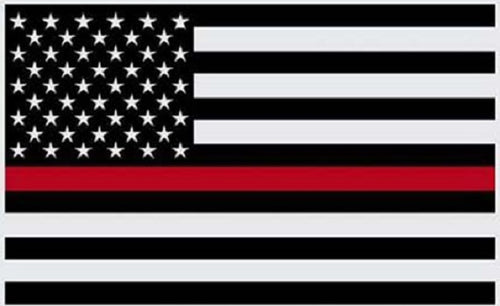 Thin Red Line Flag - 3X5 - Black White and Red American Flag Honoring Firefighters