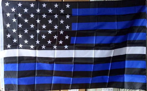 EMS Thin White Line on USA Flag with Blue Lines 3x5