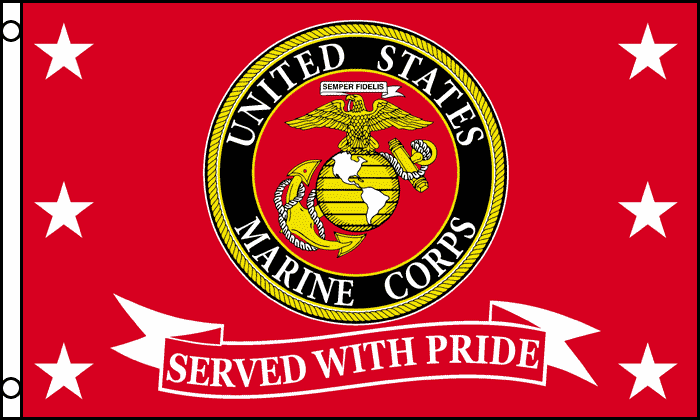 United States Marine Corps - Served with Pride - Flag 3'x 5' -100D poly