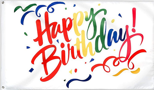 Happy Birthday - Vivid Colors 3x5 ft Full Sized Flag