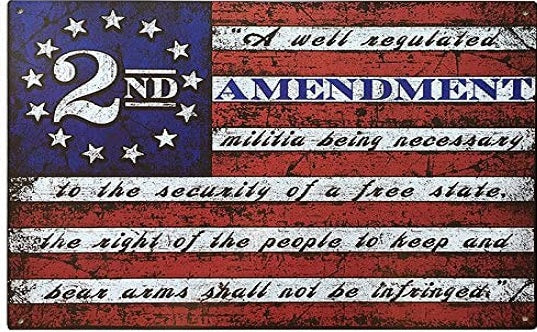 2nd Second Amendment US Flag  - Brass Grommets Full Sized 3 X 5 Ft