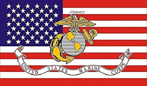 Marine Corps American FLAG, 3'x5' USMC Marines Flag Overlay US, USA