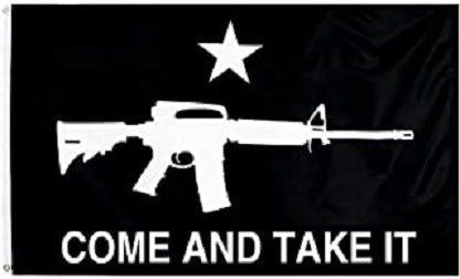 Liberty Or Death Come and Take It Flag Texas Star - Bold Black & White