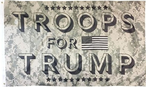 TROOPS For TRUMP -  FULL SIZED DISPLAY FLAG 3' x 5' Camo