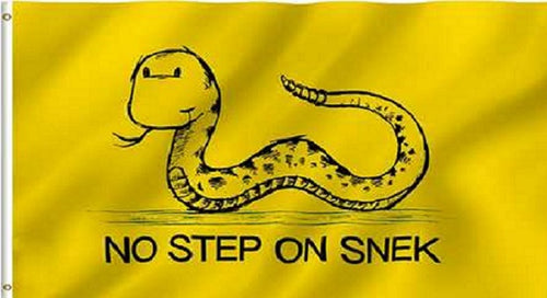 NO STEP ON SNEK Yellow Full Sized Flag 3ft x 5ft