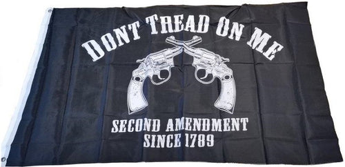 Don't Tread On Me 2nd Amendment Flag 3ft x 5ft Black