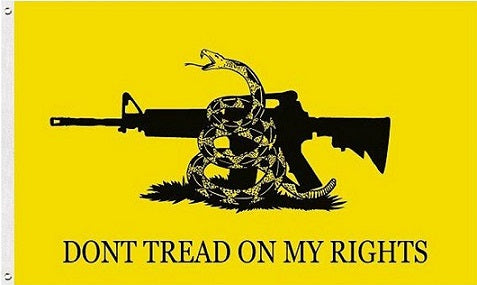 Don't Tread On My Rights Flag 3ft x 5ft Yellow