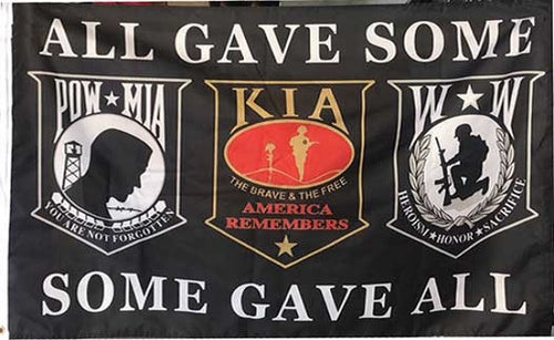 All Gave Some - Some Gave All Flag - POW/MIA KIA W*W Flag 3x5'