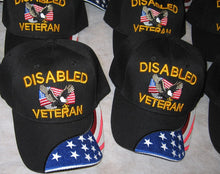 Disabled Veteran Hat Vets Cap USA FLAG on Brim