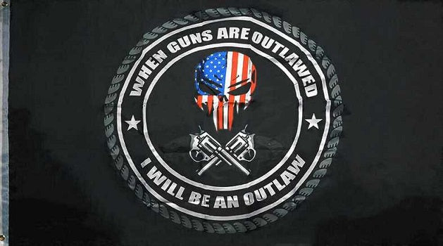 3ft x 5ft Flag - Saying: When Guns Are Outlawed - I Will Be An Outlaw - 2A - 2nd Amendment - Display Flag