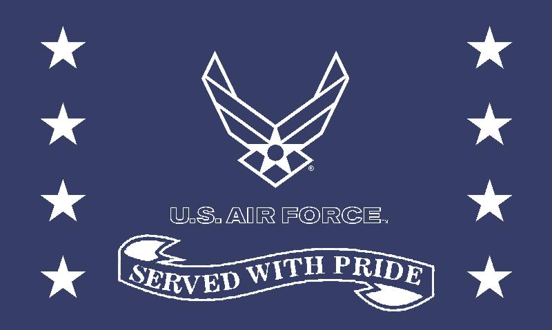 Served with Pride Air Force 3'x5' Screen Print Flag