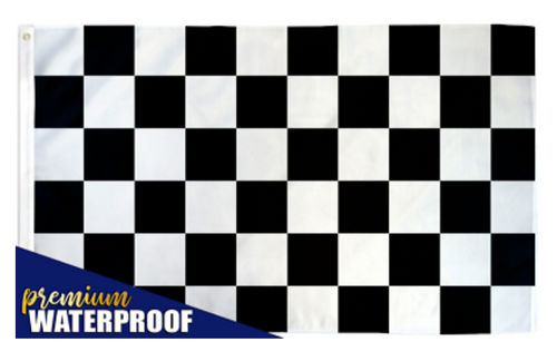 BLACK & WHITE CHECKERED Flag 3' x 5 ft 100D Premium Waterproof Racing Flag