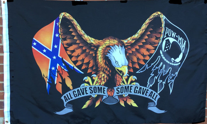 Deluxe 3' x 5' POW/Rebel/Eagle - All Gave Some - Some Gave All - 3x5 Flag