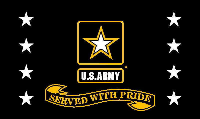 Served with Pride ARMY 3'x5' Screen Print Flag (Black)